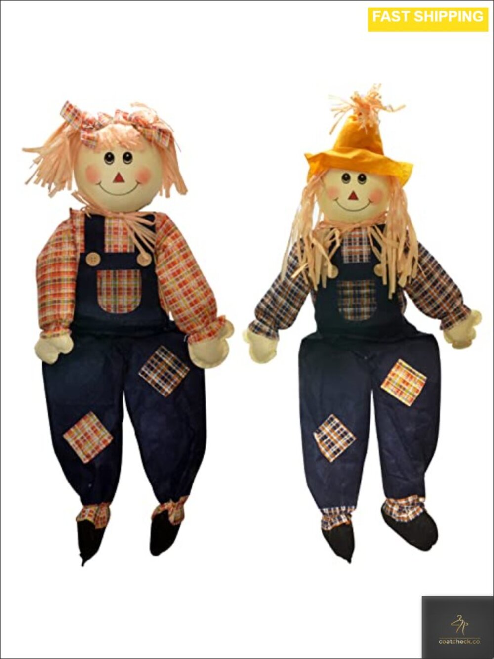 Thanksgiving Sitting Scarecrow Decor 36 Inch Large Boy Girl Fall